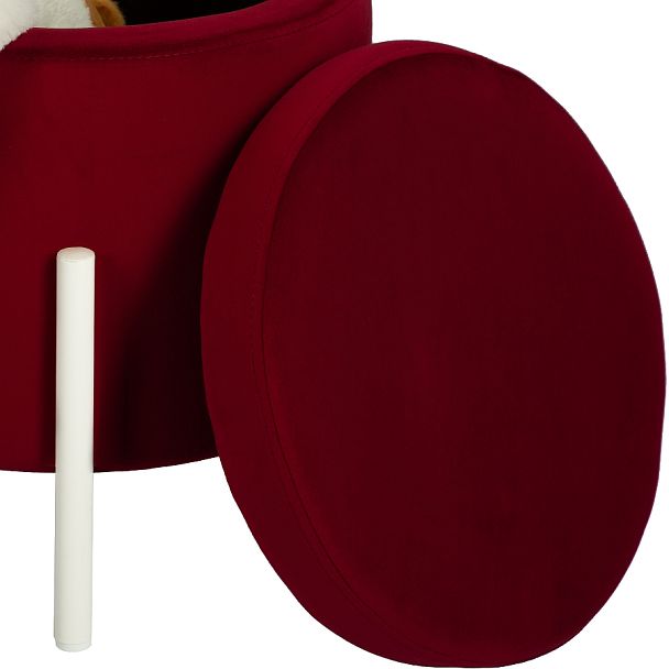 Комплект пуфов Кен с местом для хранения Бордовый велюр Confetti bordo/белый, 2 шт. - Вид 5