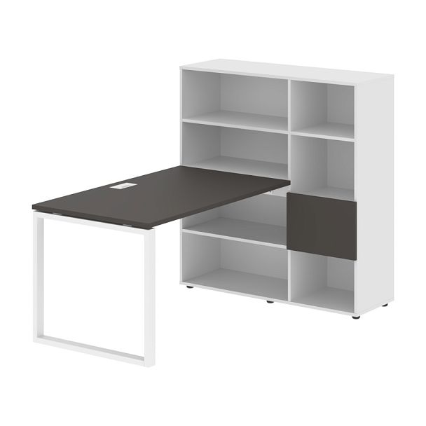 Стол-стеллаж EQRST 1213 Мокко/Белый/Белый 1790х1250х1355 EDIS - Вид 1