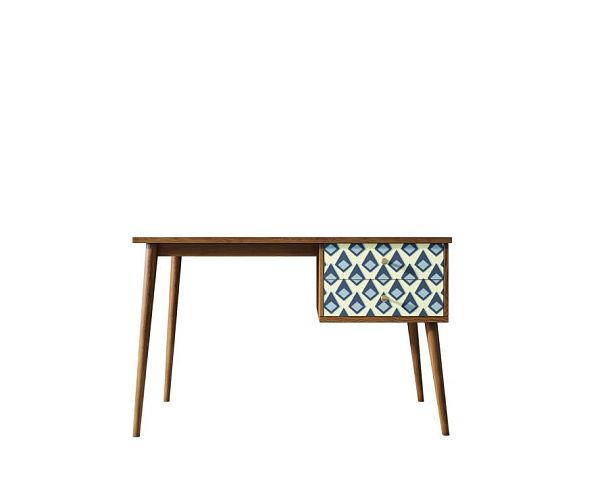 Стол рабочий Berber принт 13 с одной тумбой арт BB20/Print_13 - Вид 1