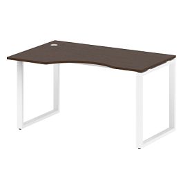 Metal System Стол криволинейный левый на О-образном м/к БО.СА-2 (L) Венге/Белый металл 1400*900*750 - Фото предпросмотра