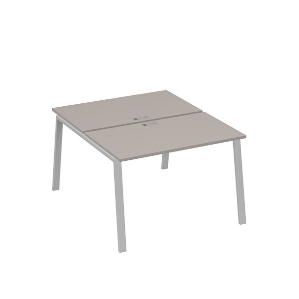 Рабочая станция 2х120 с металлокаркасом TRE A4 А4 Б3 173 БП мокко премиум / металлокаркас серый - Вид 1