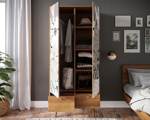 Шкаф двухстворчатый Berber принт 50 арт BB16/Print_50 - Вид 2