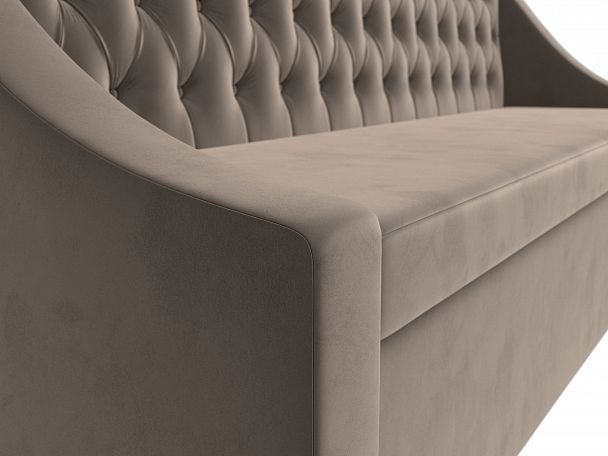 Кухонный прямой диван Мерлин (полностью велюр коричневый) - Вид 4