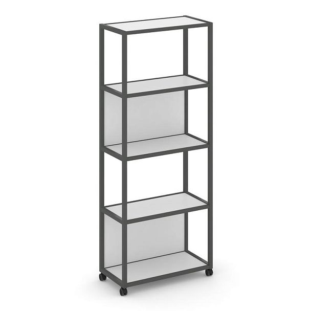 Shelf Mobile Стеллаж 5 уровней 1 секция VR.LT-STK-505.06 Белый Бриллиант/Металл Антрацит 600*400*2000 - Вид 1