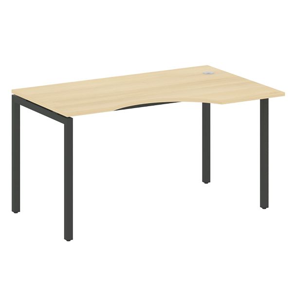 Metal System Quattro Стол криволинейный правый на П-образном м/к 40БП.СА-2 (R) Акация/Антрацит металл 1400*900*750 - Вид 1