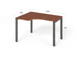 UNITY РМСУ9-12L ОРЕХ ИТАЛЬЯНСКИЙ Стол на металлокаркасе угловой левый 1200х900х750 - Фото предпросмотра