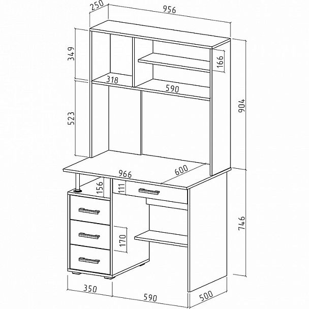 Стол письменный Амбер-16Я - Вид 2