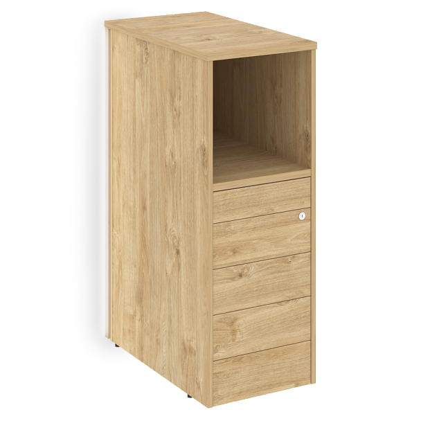 Onix Тумба с подсветкой 5 ящиков TIP-ON завершающая, левая O.R-TV-5 TIP.S (L) Тиквуд светлый 436*767*1185 - Вид 1