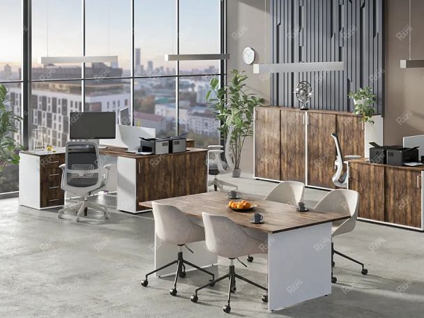 TANDEM RTD013-140L-SH Стол эргономичный левый 1400х900х750 Таксония шоколадная/Белый - Вид 3