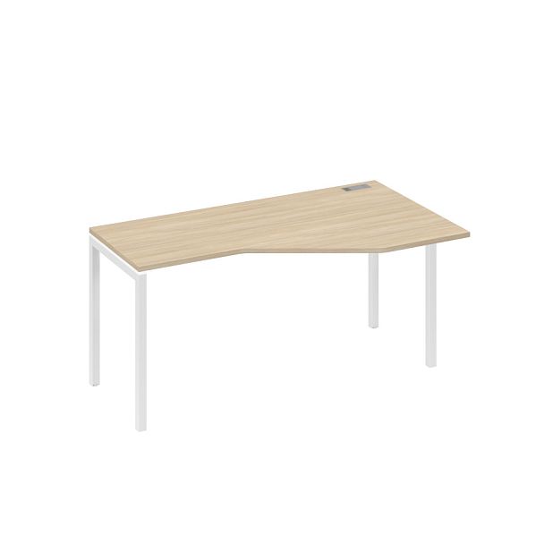 Стол эргономичный правый "Техно" на металлокаркасе DUE A4 А4 Б2 056 БП дуб скандинавский / металлокаркас белый - Вид 1