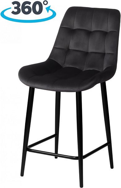 Комплект полубарных поворотных стульев Эйден, черный H-75/черный, 2 шт. - Вид 1
