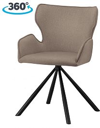Стул на металлокаркасе поворотный Тантос Латте / черный - Фото предпросмотра
