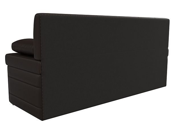 Кухонный прямой диван Лео (полностью экокожа коричневая) - Вид 6