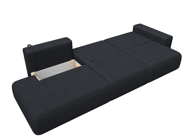 Диван прямой Лига-036 НПБ Модерн Лонг подлокотник справа Искусственная замша серый - Вид 9