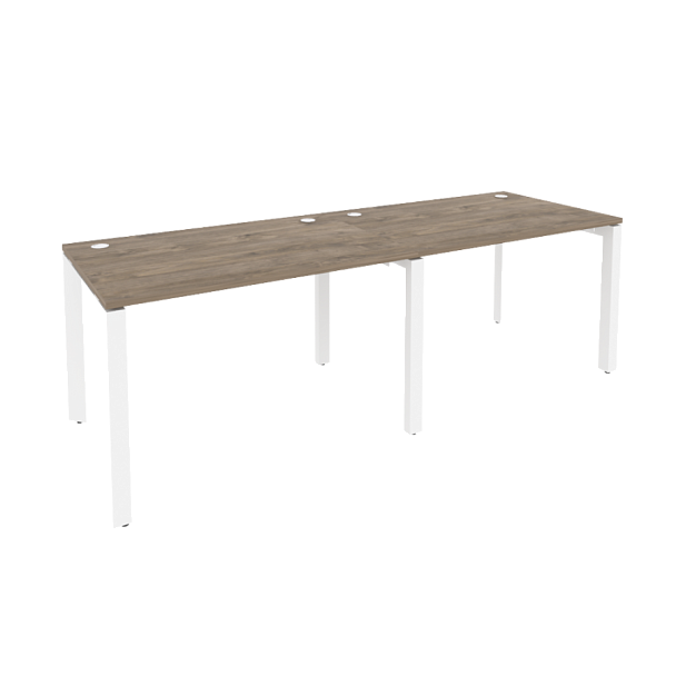Onix Рабочая станция на П-образном м/к O.MP-RS-2.2.8 Тиквуд темный/Белый металл 2360*800*750 - Вид 1