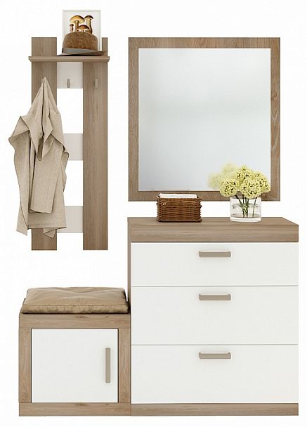 Стенка для прихожей Toivo ТОЙ-ПР 5 Белый/Нельсон - Вид 1