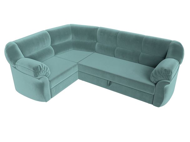 Диван угловой Карнелла левый (полностью Велюр бирюзовый) - Вид 5