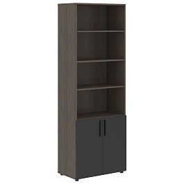 Шкаф высокий широкий VHCS 80.5 Яшма черный/Дуб Сильвер 800х430х2253 VELION - Фото предпросмотра