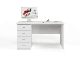 UNITY РС06-14 L БЕЛЫЙ Стол однотумбовый 1400х600х750 - Фото предпросмотра