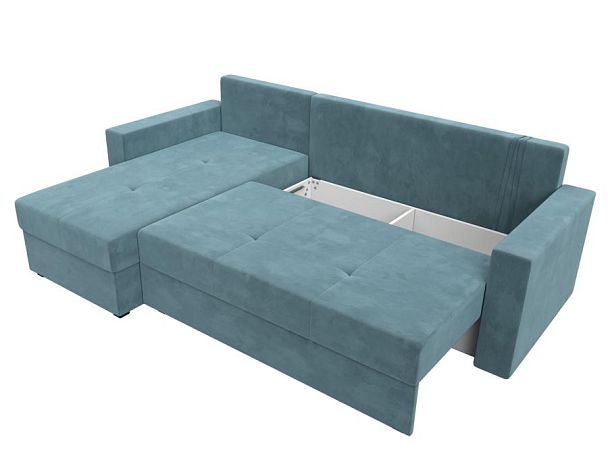 Диван угловой Верона Лайт угол левый (полностью велюр бирюзовый) - Вид 7