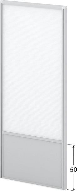 Модуль комбинированный "Мобильные офисные перегородки «Логика»"  ПК-ЛГ-МДК200х80/50П/Д-В1-535 серый - Вид 1