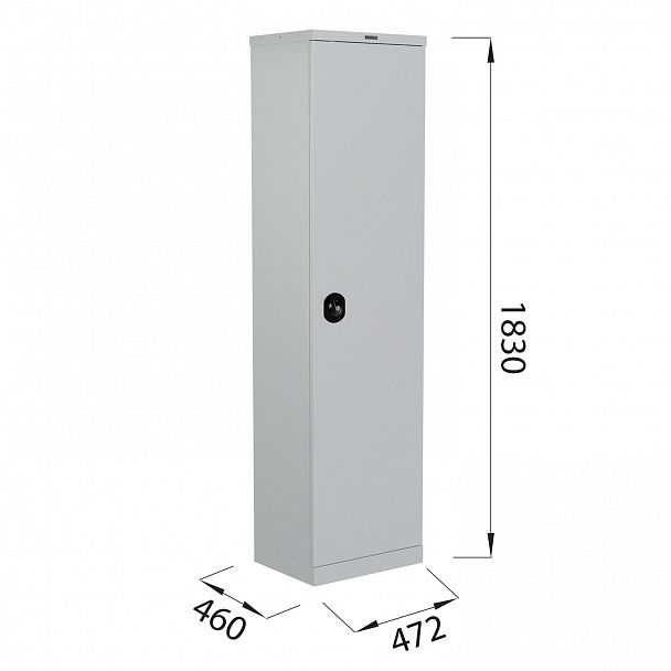 Шкаф металлический офисный BRABIX "MK 18/47/46-01", 1830х472х460 мм, 30 кг, 4 полки, разборный, 291139, S204BR181202 - Вид 7