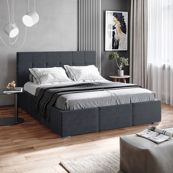 Рио корпус интерьерной кровати 1,4 серый квадрат - Вид 1