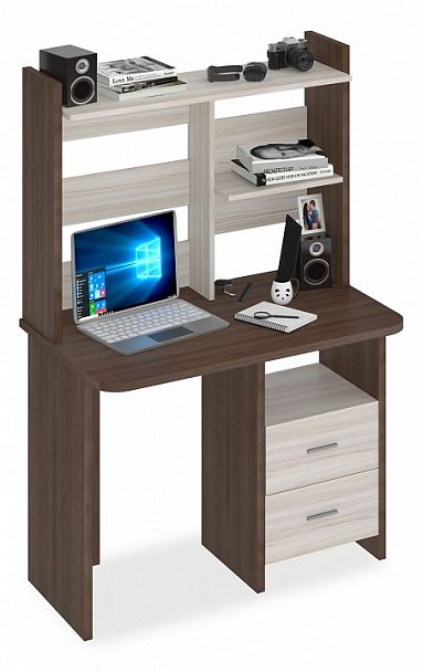 Стол компьютерный Домино Lite СКЛ-Прям100Р+НКЛ-100 Карамель/Шамони - Вид 1