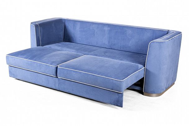 Komo диван-кровать трехместный, велюр синий - Вид 13