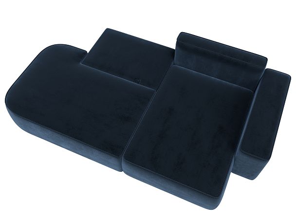 Диван угловой Лига-065 угол правый Велюр синий - Вид 8