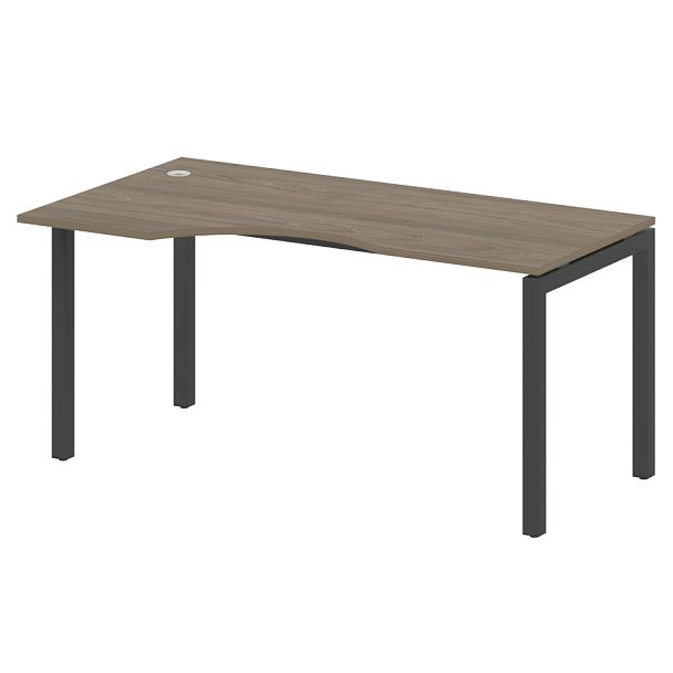 Metal System Quattro Стол криволинейный левый на П-образном м/к 50БП.СА-1 (L) Вяз/Антрацит металл 1600*900*750 - Вид 1