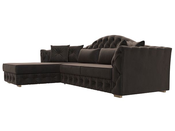 Диван угловой Артис левый угол Велюр коричневый - Вид 3