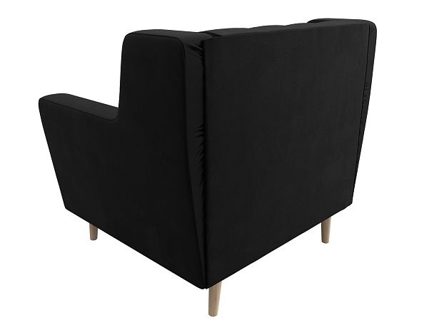 Кресло Брайтон Люкс (полностью микровельвет черный) - Вид 6