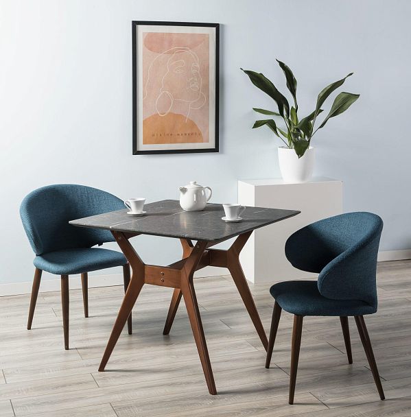 Стол Нарвик 960*960 мрамор Графит Темный орех - Вид 5