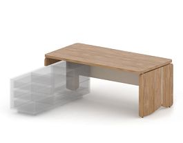 АККОРД/ACCORD RACR002-18x9 Стол левый под тумбу 1800х900х750 Акация Шеффилд/Кашемир - Фото предпросмотра