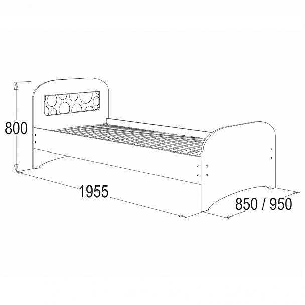 Кровать одинарная Омега-16 (0,9) - Вид 2