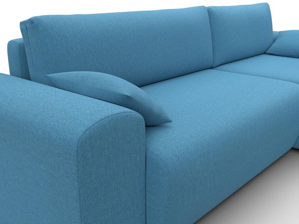 Диван угловой Лига-099 угол универсальный Рогожка голубой - Вид 4