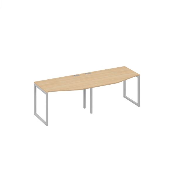 Рабочая станция столы Техно (2х120) на металлокаркасе DUE A4 А4 Б2 061-2 БП натуральный дуб / металлокаркас серый - Вид 1