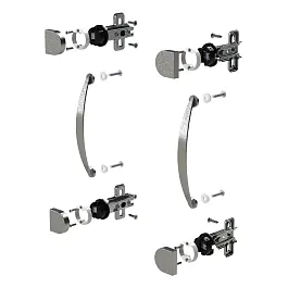 Фурнитура для двери стеклянной "Бюджет", КОМПЛЕКТ 2 шт., 402670-710 - Фото предпросмотра