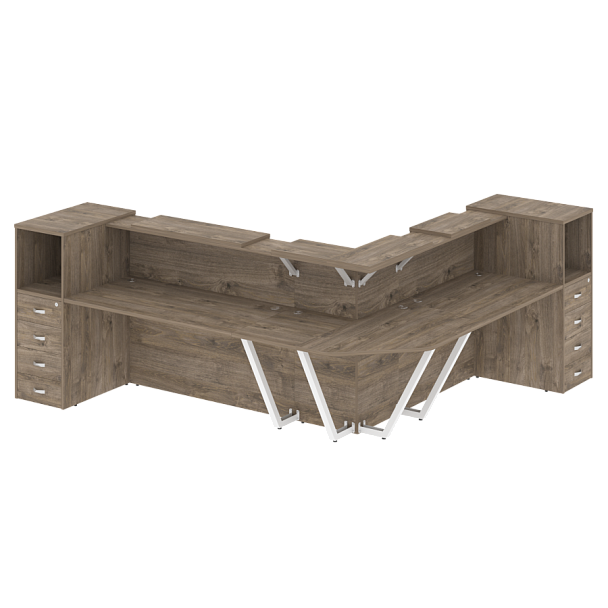 Ресепшн Г-образный "Onix" O.R-K-33 тиквуд темный - Вид 1