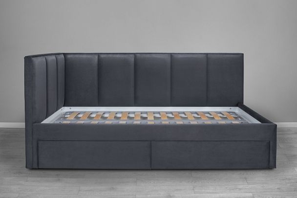 Кровать «Лайф с ящиками», 900 серая - Вид 2