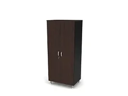 БЕРЛИН / BERLIN Гардероб глубокий 900х610х2080 Венге/Черный - Фото предпросмотра