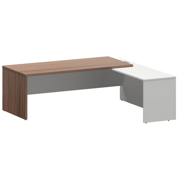 Стол руководителя правый KZP-22R Темный шимо/Белый 2200x2000x750 Кортез - Вид 1