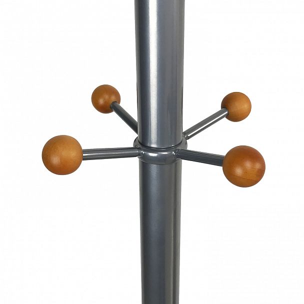 Вешалка-стойка BRABIX "CR-8121" на мраморном диске, металл, 6+4 крючка, цвет серебристый, 606437 - Вид 4