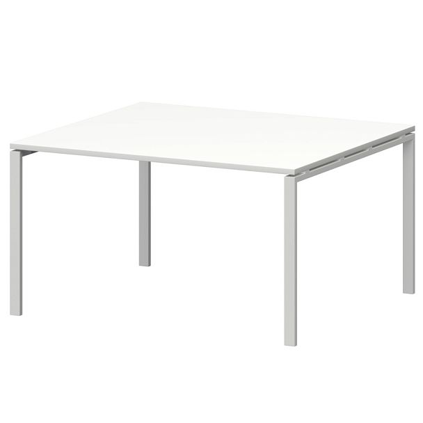 Стол переговорный на металлокаркасе СМСП-П-16.123.Пр25 Белый/Белый 1600x1236x750 Смарт - Вид 1