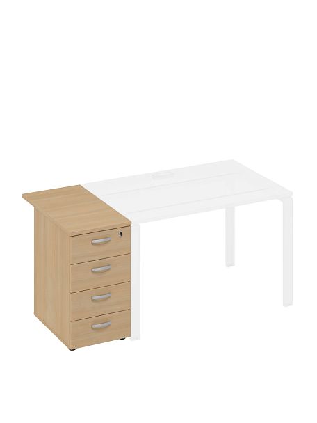 Тумба приставная 4-х ящичная с замком A4 А4 9222 БП натуральный дуб - Вид 1