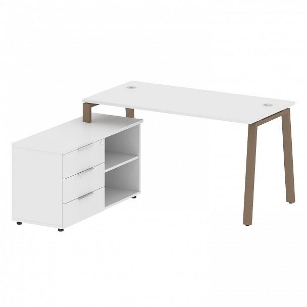 Рабочая станция "Metal System" БА.РС-СТС-2.3 белый/мокко - Вид 2