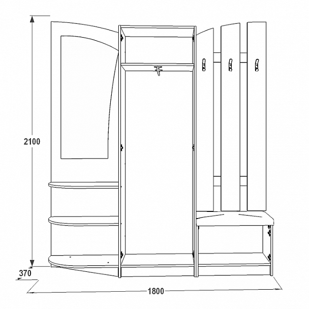Прихожая "Саша 2" - Вид 3