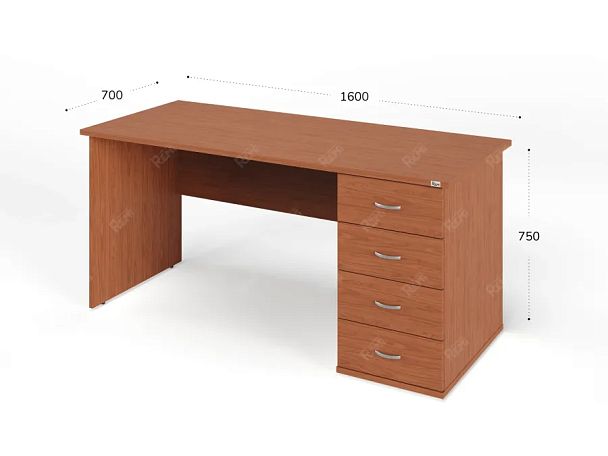 ЛАЙТ / LIGHT RLG008-16x7R Однотумбовый стол 160x70x75 Орех Итальянский - Вид 3