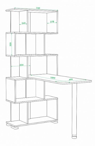 Стол компьютерный Домино нельсон СЛ-5СТ Белый/Нельсон - Вид 3